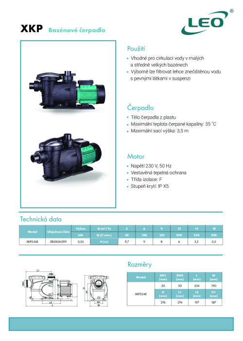 Leo XKP bazénové čerpadlo